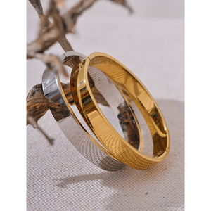 JINYOU 2818 Hoogwaardig RVS Ronde Brede Armband Bangel Mode Textuur Goud Zilver Kleur Waterdicht Charm Sieraden - Product Image 5