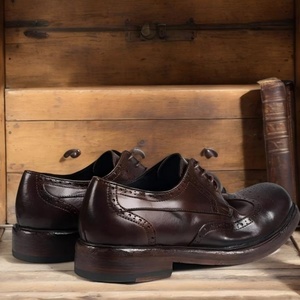Chaussures habillées pour hommes en cuir véritable faites à la main, originales, de créateur, avec lacets, cousues en Italie, pointues, imperméables, collection Premium 2025 - Product Image 5