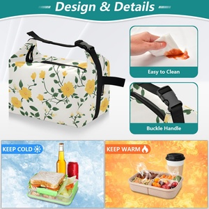 Hawaii Tropical Customized Yellow Jasmine Flowers Insulated Lunch Bag Warm Cooler Bag - Product Image 4