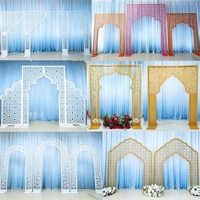 Magnifique Arche de Mariage Arabe en Métal Doré en Forme de Cœur, Décoration de Cérémonie Luxueuse du Moyen-Orient, Vente Directe Usine