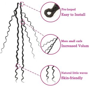 8 confezioni dea capelli all'uncinetto finti con onda d'acqua stile Boho capelli di fiume con estremità ricci per le donne Black dea Locs - Product Image 3