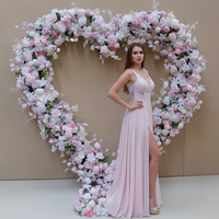 Arche de mariage ou de remise de diplôme en forme de cœur, fleurs artificielles en soie 5D, taille et couleur personnalisables, haute qualité, douce, romantique