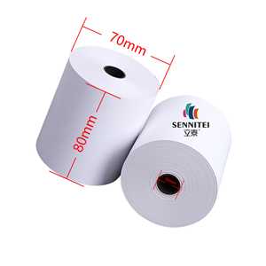 Rotoli di Carta Termica per Registratore di Cassa per Ristoranti e Caffetterie, 70gsm, 3 Pollici, Monostrato, Lunga Durata, Anima da 28mm, Certificato ISO9001 per Stampa Fluida - Product Image 1