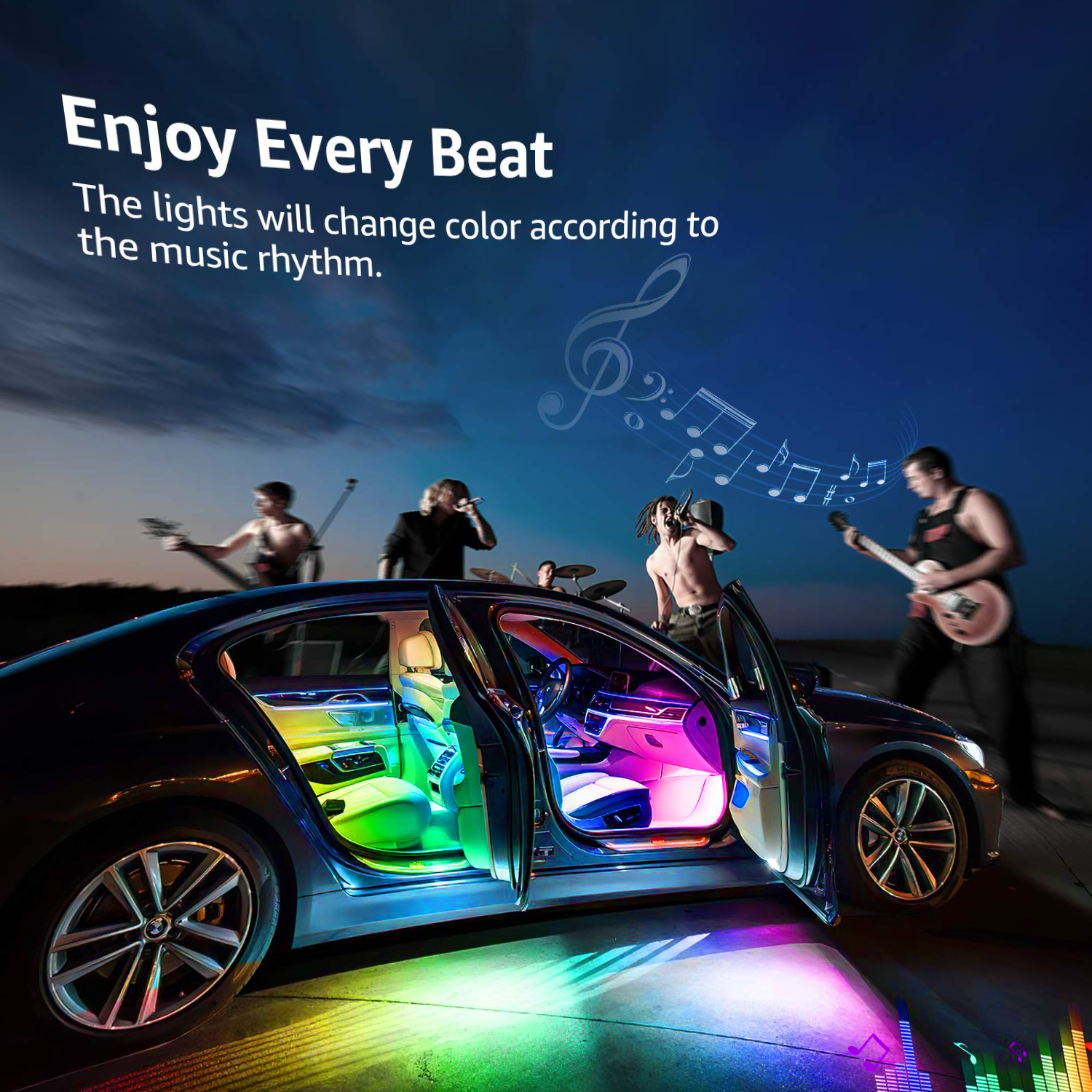 Led lights for cars kit IP65 WS2811 60LED 12V car door light logo