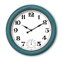Reloj de Pared Redondo Vintage Personalizado, Silencioso, de Cuarzo, Retro, Impermeable, con Termómetro, de Plástico para Exteriores, Fabricante de Relojes Antiguos