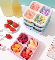 Syh665 Conteneurs à déjeuner réutilisables Couvercles transparents Logo personnalisable Préparation de repas Snack Mallette de rangement en plastique PET Stockage des aliments