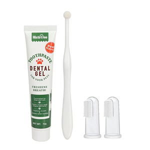 Kit dentaire pour animaux de compagnie : brosse à dents double tête, 2 brosses à doigts, <span class=keywords><strong>dentifrice</strong></span> vanille, anti-plaque et tartre, haleine fraîche pour chiens et chats, 70g, OEM ODM - Product Image 6