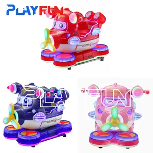 Playfun Plastic Mp5 Interactie Game Swing Vliegtuig Kids Ritten Op Auto-Accu Muntbediende Kiddie Amusement Ritten Trein Game R