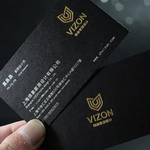 Custom Logo Printed Hot Stamping Black Business Card Offset Printing Custom Your Design