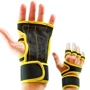 Gants de musculation ajustables en néoprène à demi-doigts avec sangle de poignet, antidérapants, respirants et légers pour la salle de sport, unisexe - Product Image 1