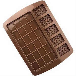 Factory 3D Non Stick Double Rectangle Silicone Baking Fondant Cake <b>Sweet</b> Waffle Bakeware Tray Chocolate <b>Moulds</b> Mold - Product Image 3