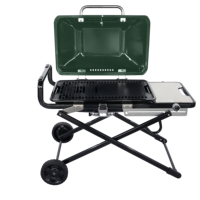 Barbecue portable pliable coréen moderne à gaz, cuisinière de camping antiadhésive avec thermomètre intégré, cadre en alliage d'aluminium pour fêtes en extérieur