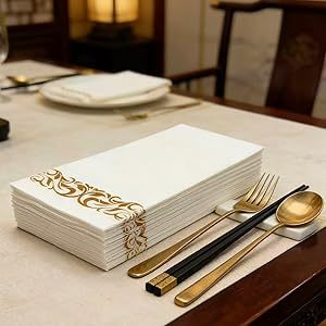 Serviettes en papier Airlaid avec logo imprimé et estampage à chaud, serviettes en lin de Noël jetables, 40 x 40 cm / <span class=keywords><strong>33</strong></span> x 40 cm - Product Image 4