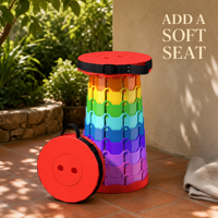 Coussin d'assise rembourré doux arc-en-ciel avec housse amovible et lavable pour décoration de jardins, terrasses, pots de plantes, tabourets pliables de patio