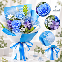 Geconserveerd bloemenboeket Geconserveerd rozenboeket Eeuwige roos Handboeket Gedroogd bloemenboeket voor Valentijnsdag Bruiloft Cadeau
