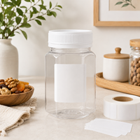 Botella de Plástico PET Vacía al por Mayor para Miel, Jugo, Salsa, Mermelada, Envase Duradero, Recargable y Ligero para Cocina