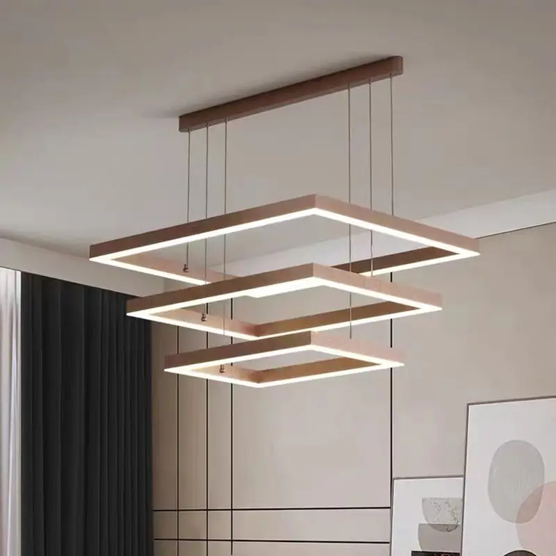 Lámparas colgantes modernas para cocina, luces Led con marco blanco y negro para comedor