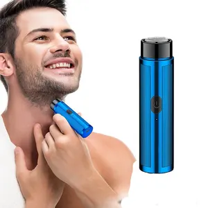 Mesin pencukur listrik portabel Mini, mesin penghilang bulu wajah untuk pria