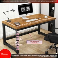 Bureau d'ordinateur en métal, longueur 75/80/85 cm, largeur et hauteur, résistant à la corrosion et à la saleté, coins arrondis, pour chambre d'étude