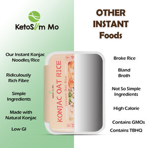 Кето-заменитель еды, готовый к употреблению, предварительно приготовленный, быстрорастворимый рис из конняку ширатаки с саморазогревающимся эффектом, без жира, низкокалорийный - Product Image 4