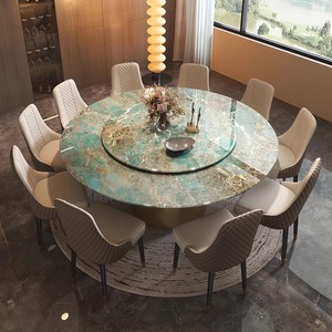 Table ronde en marbre vert <span class=keywords><strong>Amazon</strong></span> <span class=keywords><strong>de</strong></span> luxe italien sur mesure, acier inoxydable sur mesure pour villa <span class=keywords><strong>de</strong></span> luxe - Product Image 3