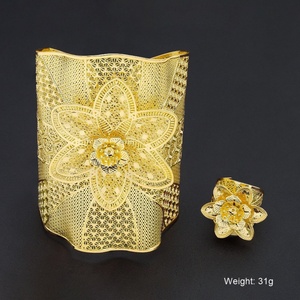 Jxx Luxury Women's Jewelry <b>Set</b> 24K <b>Gold</b> Plated Beautiful Fashion Design for Wedding Party Engagement - Product Image 5
