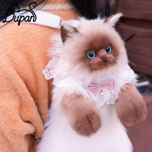 Ransel Kucing Siam Besar Simulasi DUPAN, Bahan Plush Polyester Super Lembut, Buatan Tangan, Unisex, Mirip Asli - Product Image 1