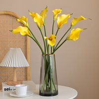Y-079 Bunga Calla Lily Sutra Buatan Tangan untuk Dekorasi Rumah Bergaya Boho, Rangkaian Tahun Baru Imlek
