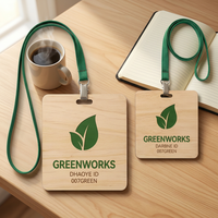 Tarjeta de Identificación RFID de Madera Greenworks, Tarjeta de Empleado NTAG215 13.56 MHz para Empresa