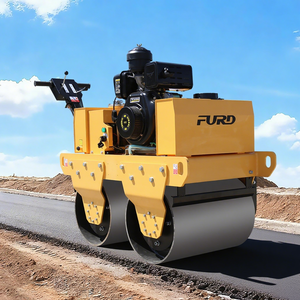 รถบดถนนดีเซลแมวสองล้อแบบคงที่ลูกกลิ้ง20KN แรงน่าตื่นเต้น - Product Image 1