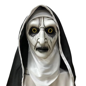 Nueva Máscara <span class=keywords><strong>de</strong></span> Monja <span class=keywords><strong>de</strong></span> <span class=keywords><strong>Terror</strong></span> <span class=keywords><strong>para</strong></span> Cosplay con Pañuelo <span class=keywords><strong>para</strong></span> <span class=keywords><strong>la</strong></span> Cabeza, Máscara <span class=keywords><strong>de</strong></span> Látex <span class=keywords><strong>para</strong></span> Disfraces, Máscara <span class=keywords><strong>de</strong></span> Monja Fantasma <span class=keywords><strong>para</strong></span> Halloween - Product Image 1