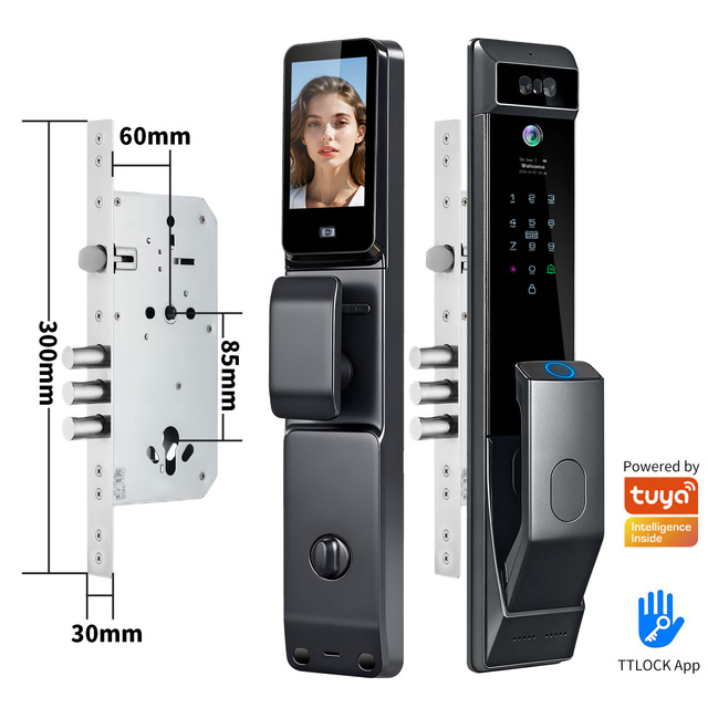 New Design Outdoor Waterproof Door Electronic Security Lock Fingerprint Digital Smart Door Lock with Camera and Fingerprint