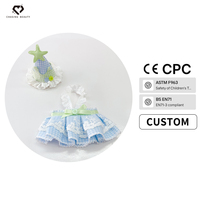 Ensemble Chapeau Étoile à Carreaux Bleu-Vert Chasingbeauty, Poupée en Peluche, Jupe Brodée en Dentelle à Porter Autour du Cou, Prise en Charge des Dessins Personnalisés