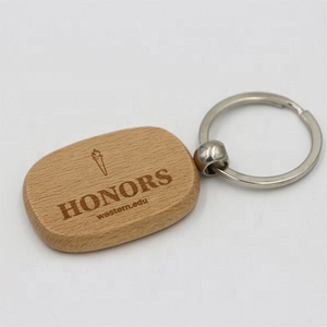 Porte-clés rond en bois de hêtre durable, personnalisable et gravable, avec impression en typographie pour mousquetons et promotions - Product Image 3