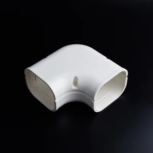 ท่อแอร์ HVAC ผลิตในจีน ท่อร้อยสายไฟฟ้า PVC แบบแบน งอ 90 องศา พร้อมฝาครอบพลาสติกและอุปกรณ์เสริม ท่อพีวีซีแบบแบน งอ 90 องศา - Product Image 6