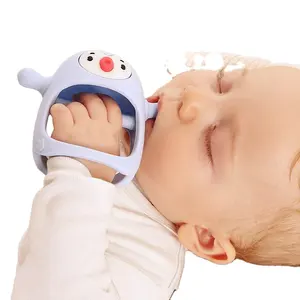 Mới Smily Mia Penguin tay núm vú Teether mới sinh ra cho con bú trẻ sơ sinh xe Ghế Silicone mềm đồ chơi Laser