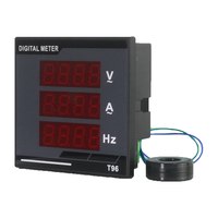 AOTAI T96VAHZ Compteur de panneau combiné numérique AC/DC à trois affichages, indicateur de tension et de fréquence, monophasé CT 1%