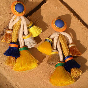 Nouvelles boucles d'oreilles à pampilles en polyester à la mode bohème - Product Image 4