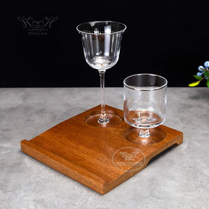 Sapele Noyer Bois 2/3 Café Tasse Plateau Boissons Assiette Vin Porte-Gobelet Un Haricot Trois Boissons Café Boisson Thé Dégustation Plateau - Product Image 2