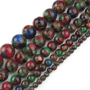 Wholesale Smooth Loose Beads Colorful Cloisonne Round Loose Beads For Jewelry Making