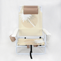 Chaise de plage pliable en aluminium inclinable, légère et portable, avec sac à dos et glacière, durable et écologique, en métal