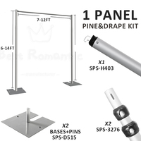 Backdrop Pernikahan Mewah 14ft X 12ft dengan Tiang dan Tirai untuk Acara Pernikahan