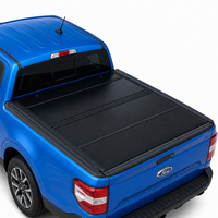Couverture de benne de camion en alliage d'aluminium à profil bas, pliable en quatre parties, pour Chevrolet Silverado 1500 2500HD 3500HD 2022-2026 Ford Maverick 4.5'