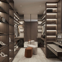Meubles de chambre à coucher en vente chaude, design moderne, porte en verre, armoire en bois, dressing