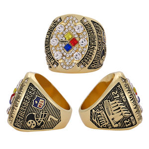 Bague de championnat des Steelers de Pittsburgh <span class=keywords><strong>2008</strong></span>, alliage écologique plaqué or, bijoux de sport tendance, collection commémorative - Product Image 2
