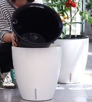 Pot Plastik Putih Ekstra Besar dengan Sistem Penyiraman Otomatis untuk Menanam Sayuran dan Buah dengan Jendela Visual