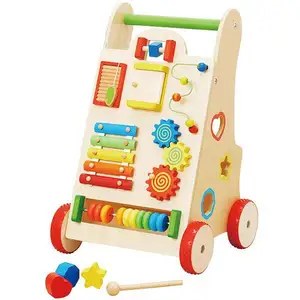 New Trending Colorful Baby Learning Walker Multi Functional Baby Toys Wooden Educational Wholesale Early Educational Montessori