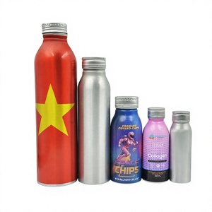 Bouteille de boisson en aluminium pur à 99,7 %, sérigraphiée, avec bouchons à vis standard, emballage écologique, vente en gros - Product Image 3