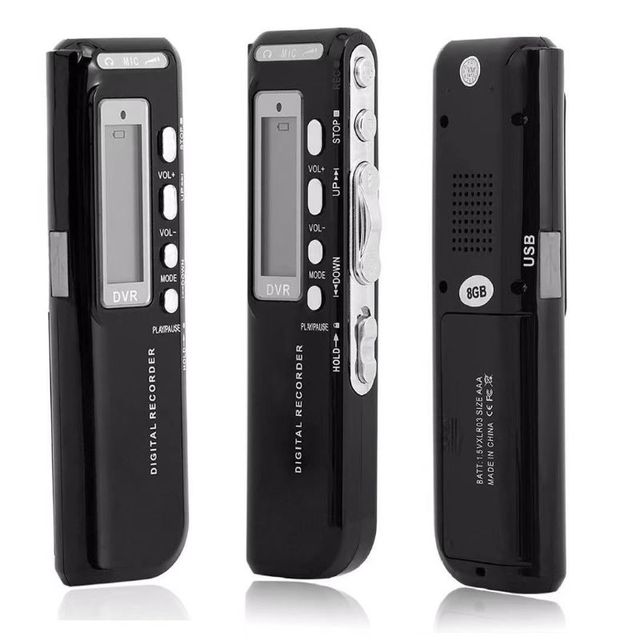 8GB Small Digital Voice Recorder Audio Voice Phone Recorder Dictaphone MP3 Music Player Voice Activate VAR A-B Repeating Loop