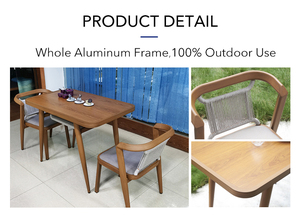 Lusso moderno ristorante giardino tavolo <span class=keywords><strong>da</strong></span> pranzo in alluminio porta del Patio mobili con corda mobili <span class=keywords><strong>da</strong></span> pranzo all'aperto - Product Image 2